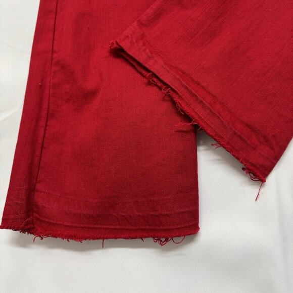 Jordan Craig Mens Martin Stacked Jeans 36 Red Distressed Stretch Skinny Frayed - Picture 5 of 14